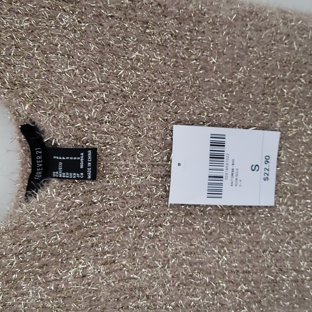 NWT☆Gold Knit Metallic Dress - Picture 3 of 5